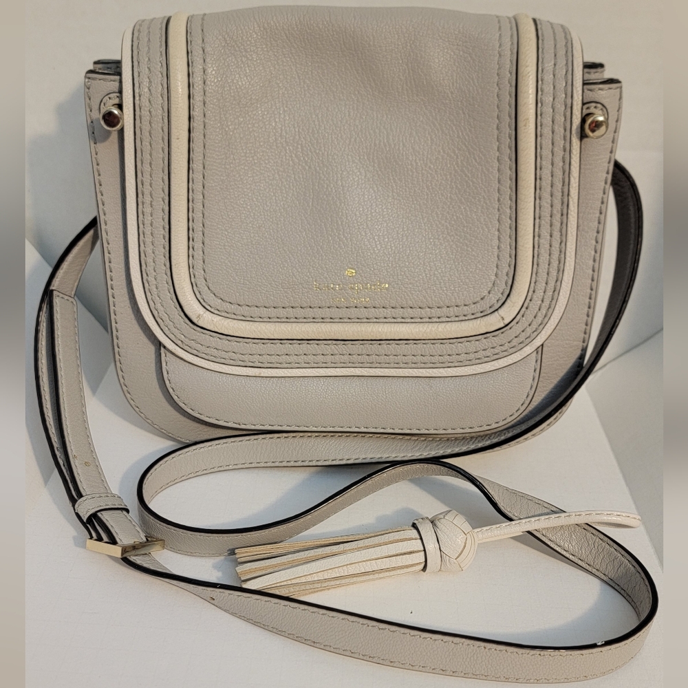 EUC Kate Spade Gray Leather Crossbody Bag
